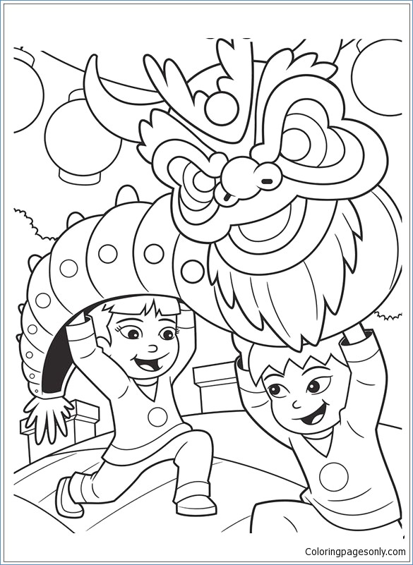 585x801 Chinese New Year Lantern Coloring Pages