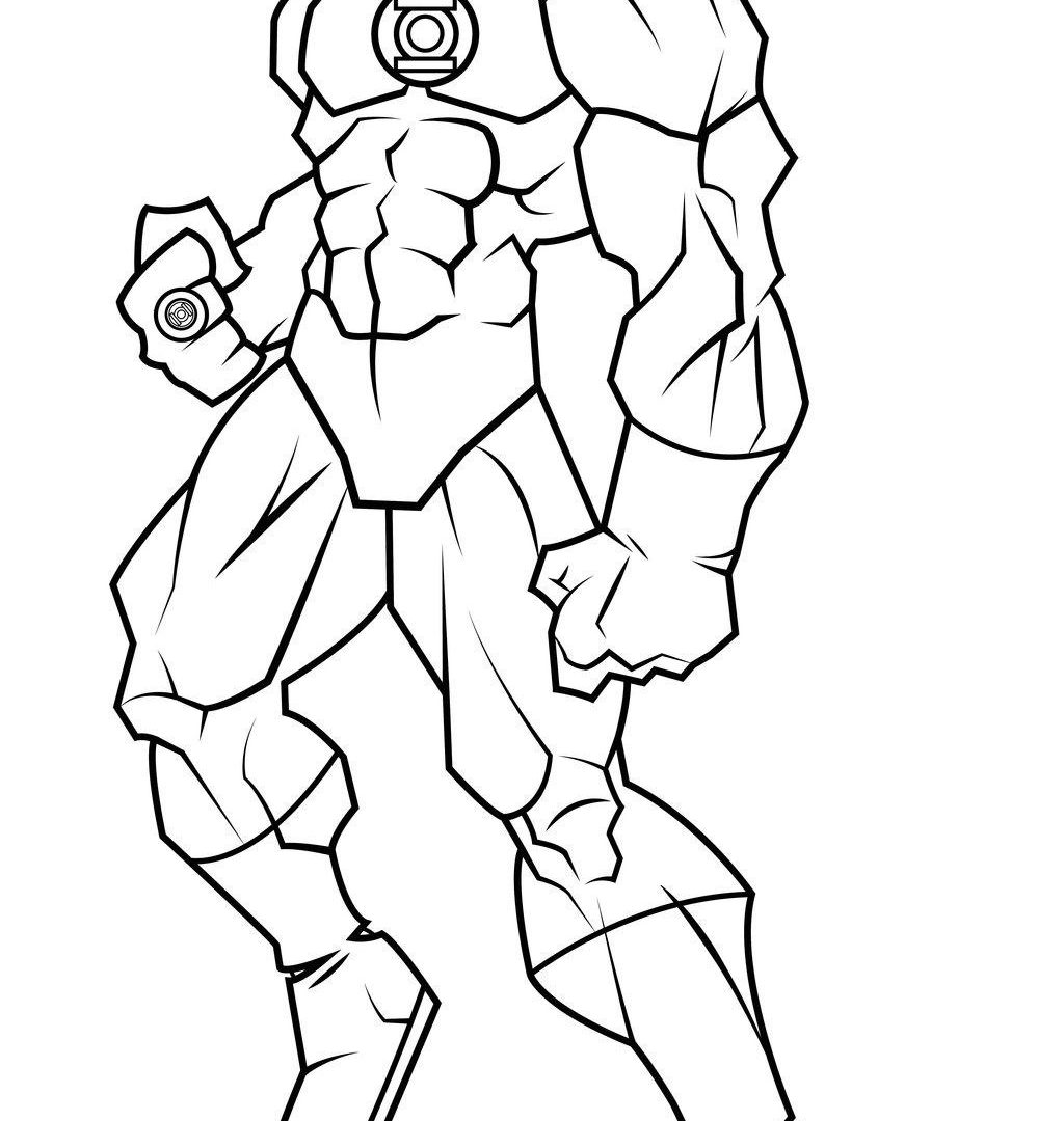 1024x1080 Coloring Pages Fascinating Green Lantern And Superhero Kids