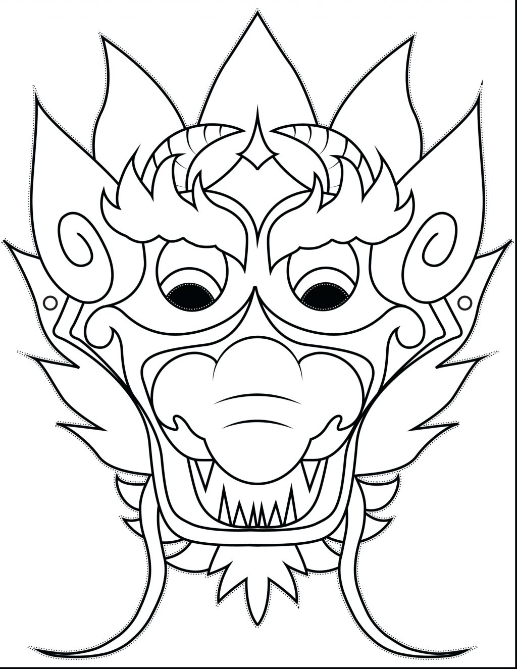 1024x1325 Coloring Page Chinese Coloring Pages Outstanding Dragon Mask