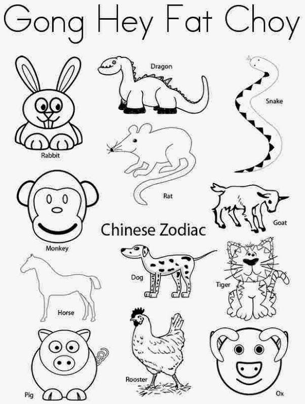 603x800 Chinese New Year Animals Coloring Pages Jznbcec In The School