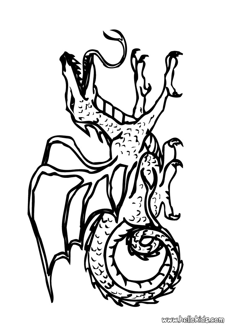 749x1060 Flying Dragon Coloring Pages
