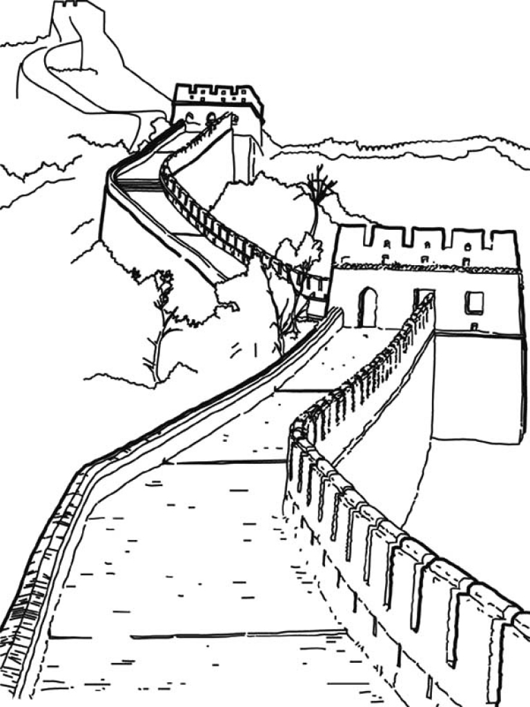 768x1024 Important Great Wall Of China Coloring Page Wo