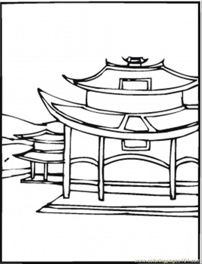 650x848 Village In China Coloring Page