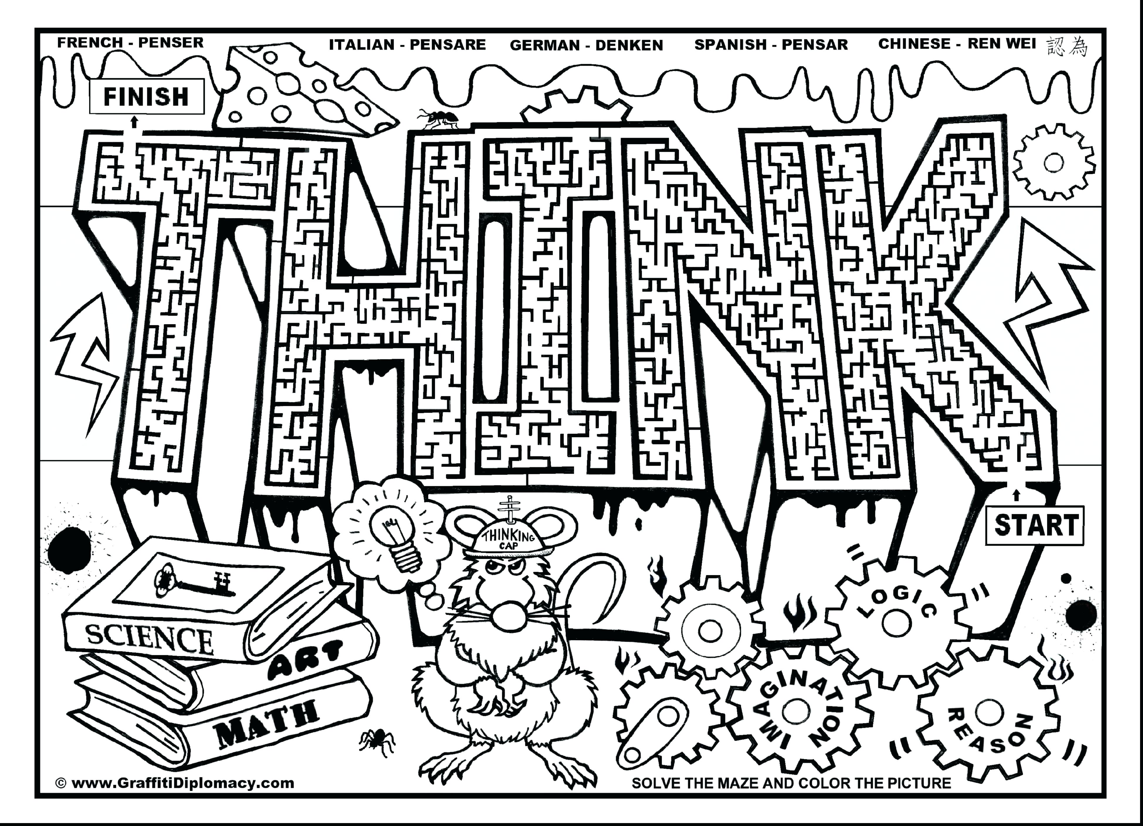 3897x2818 Printable Color Sight Word Fantastic Graffiti Words Throughout