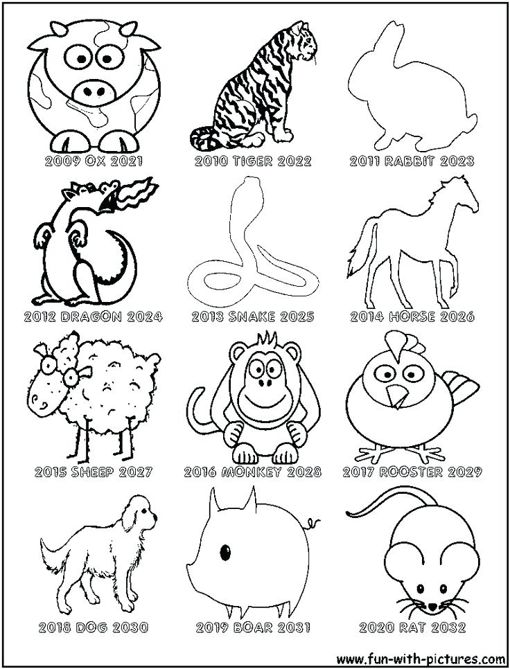 736x966 Chinese Zodiac Coloring Pages Chinese New Year Coloring Page