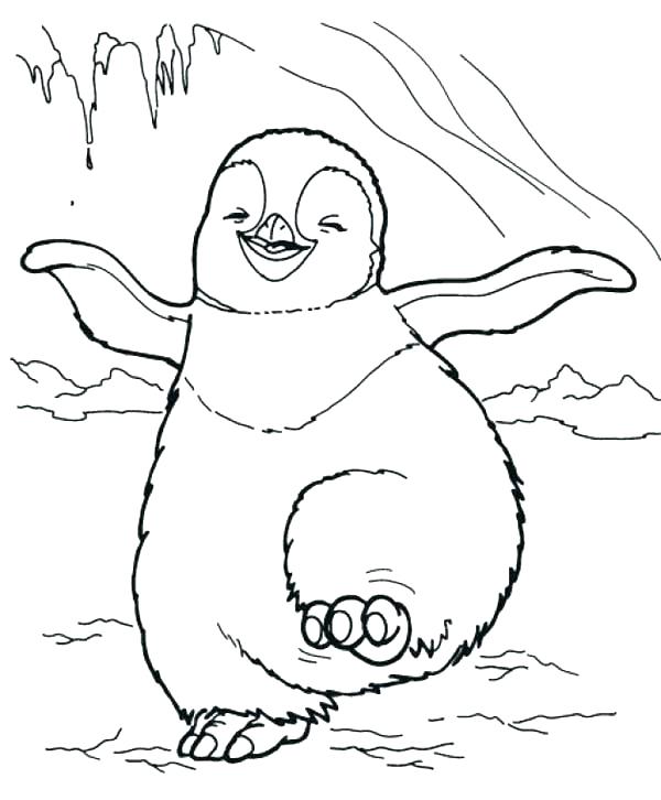 600x726 Cute Penguin Coloring Pages