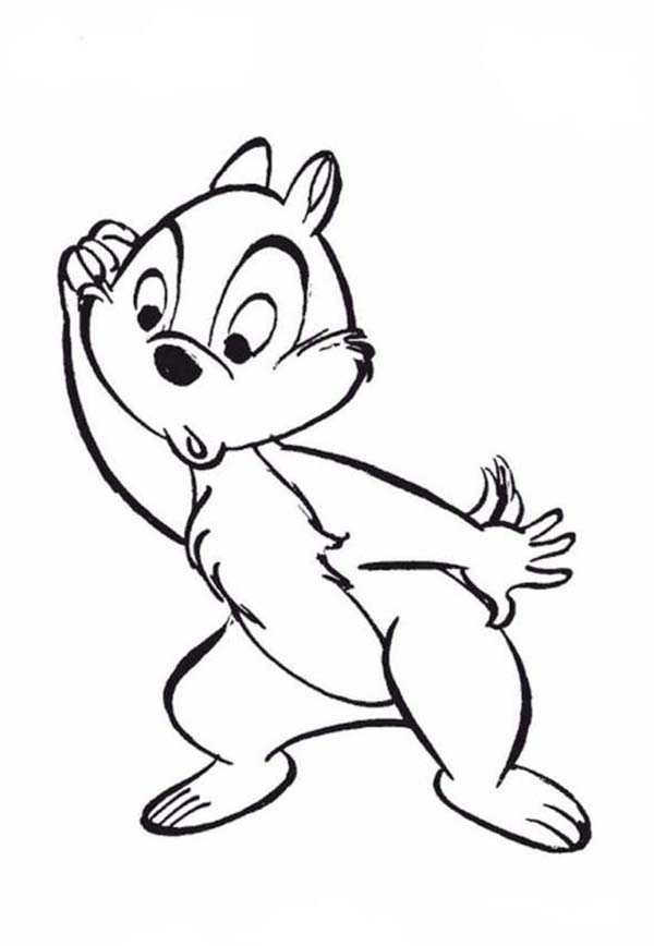 600x868 Chip Is Confused In Chip And Dale Coloring Page Coloring Sun