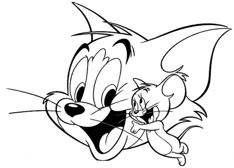 465x334 Chip And Dale Coloring Pages Happy Tom And Jerry Coloring Page
