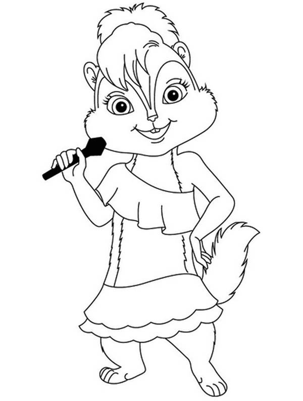 600x792 Brittany The Chipettes Hold A Mic Coloring Page