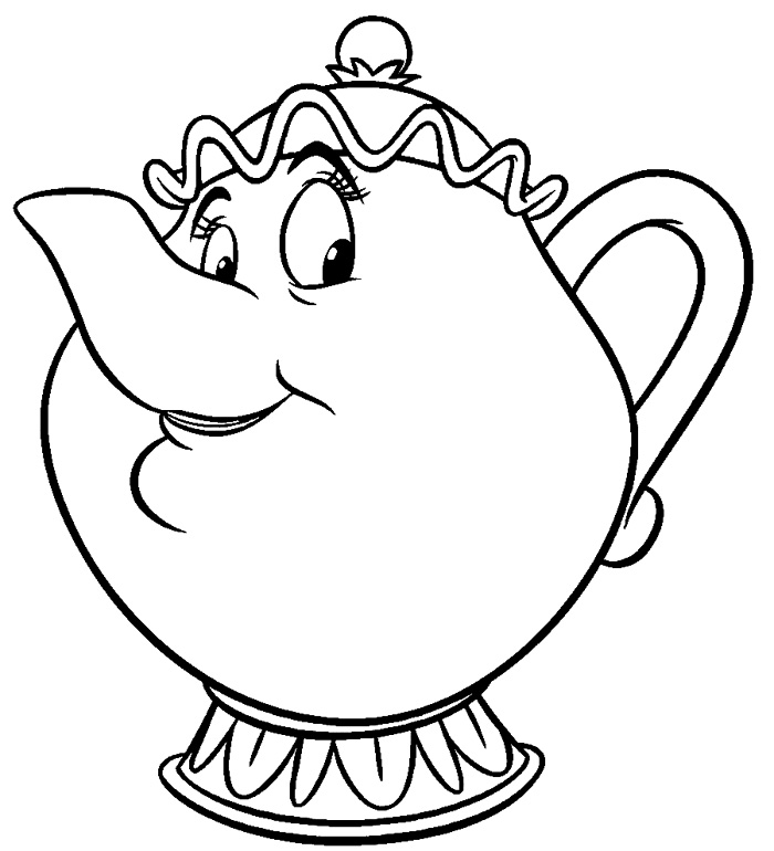 700x770 Free Beauty And The Beast Coloring Pages