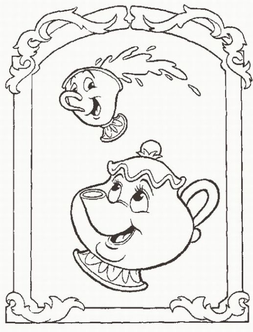 517x678 Mrs Potts And Chip Coloring Page Beauty And The Beast Pages