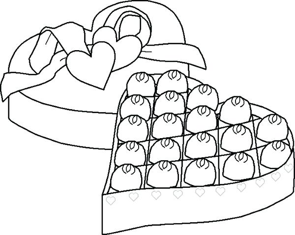 600x478 Chocolate Coloring Pages An Open Box Chocolate Coloring Page