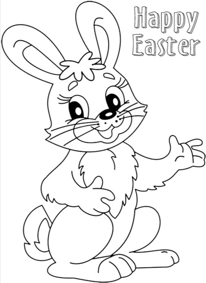 421x577 Happy Easter Bunny Coloring Pages