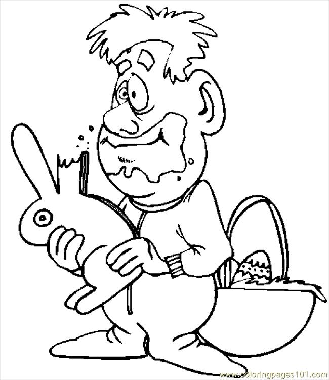 650x751 Boy Chocolate Bunny Coloring Page