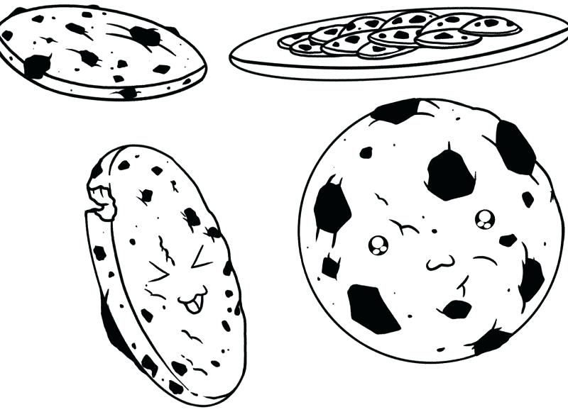 800x581 Cookie Coloring Pages Sweet Chocolate Chip Cookie Coloring Page