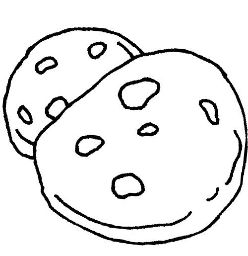 500x515 The Big Chocolate Chip Cookie Coloring Page Cookie