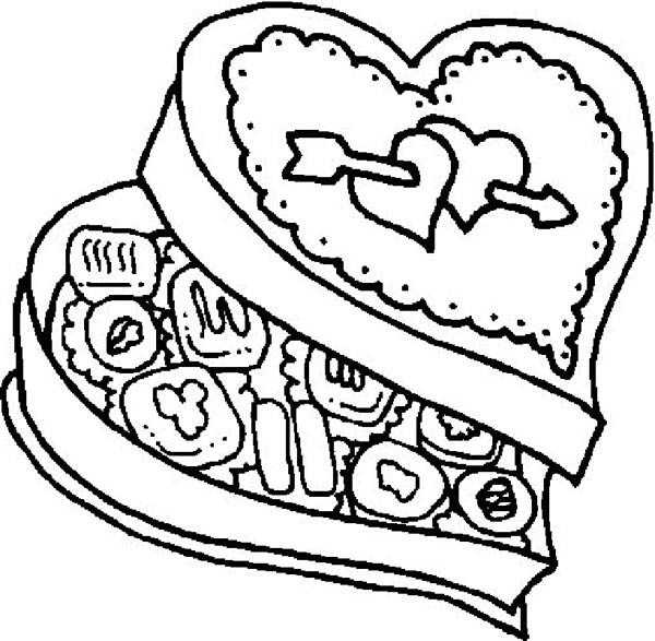 600x587 Box Of Chocolate Coloring Pages