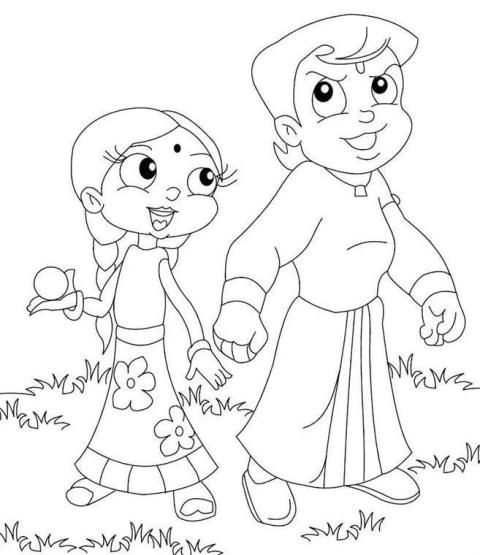 480x555 Chota Bheem Coloring Pages Download Color Pictures