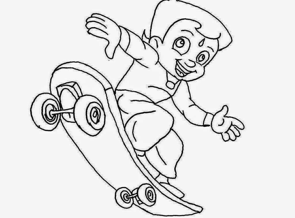 1024x756 Chota Bheem Drawing Pictures And Coloring Sheets For Kids Happy