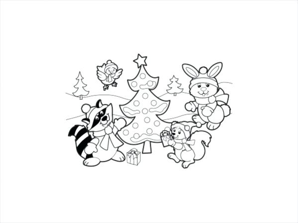 599x449 Childrens Christmas Coloring Pages Decorating Christmas Tree