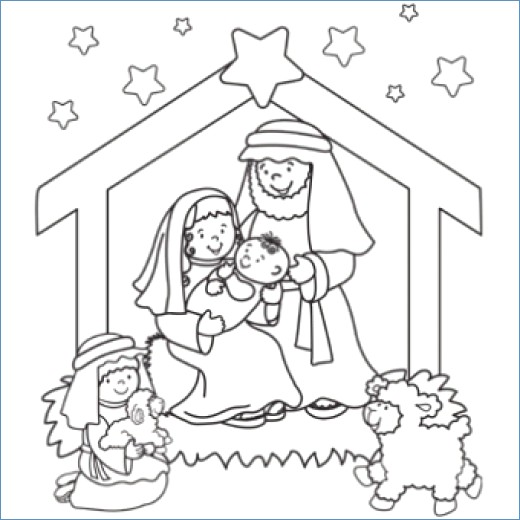 520x520 Printable Christian Christmas Coloring Pages