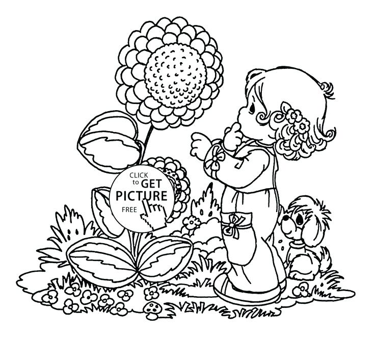 736x661 Free Spring Coloring Pages Big Spring Flower Coloring Page