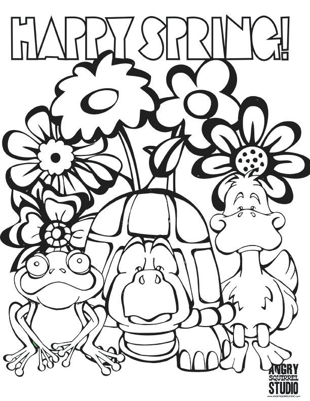 612x792 Spring Color Sheet Free Coloring Pages Happy Spring Colouring