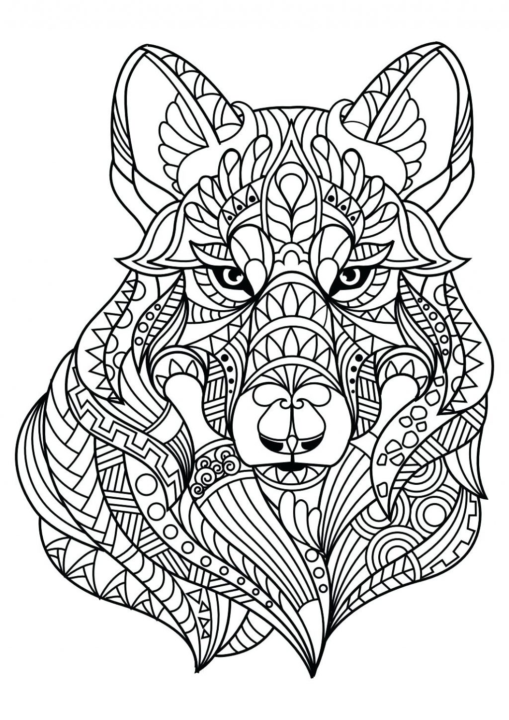 1024x1448 Coloring Pages Free Adult Coloring Pages Animal Christmas Free
