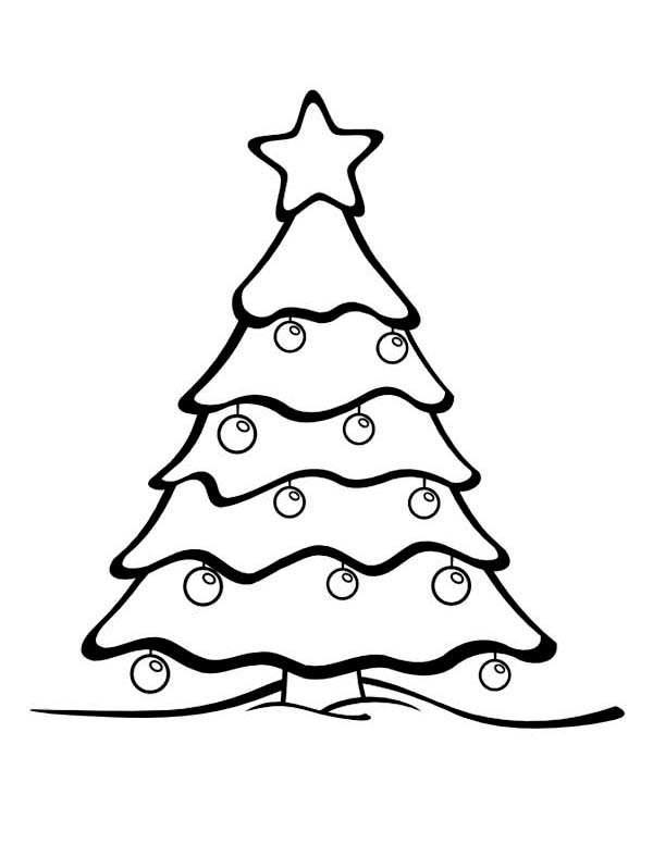600x776 Gorgeous Christmas Tree On Winter Season Coloring Page Coloring