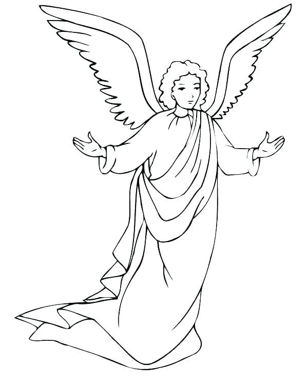 600x743 Free Printable Christmas Angel Coloring Pages Guardian Page C