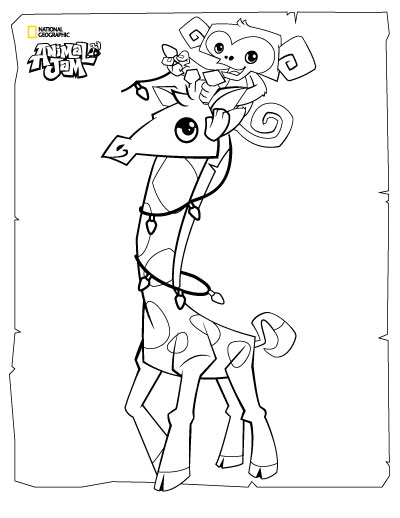400x518 Giraffe Coloring Pages For Christmas