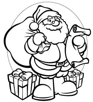 318x350 Santa Claus Christmas Printable Coloring Pages For Kids