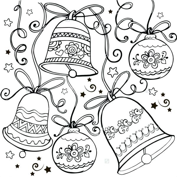 600x599 Christmas Ornaments Color Pages Drawn Ornaments Coloring Page