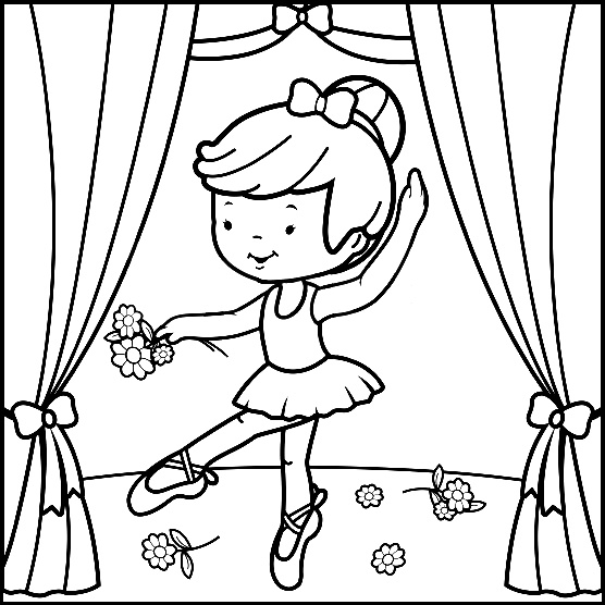 556x556 Cool Design Ballerina Coloring Pages For Adults First Position