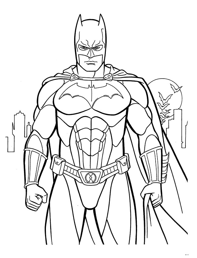 648x850 Batman Coloring Page