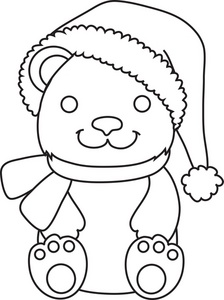 224x300 Christmas Teddy Bears Coloring Page