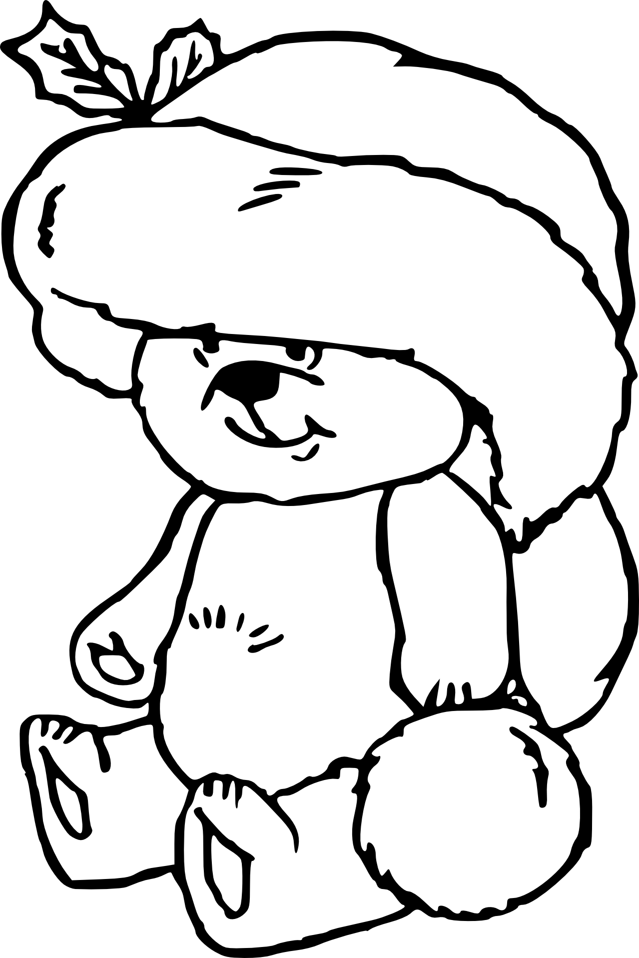 1279x1916 Christmas Bear Coloring Page
