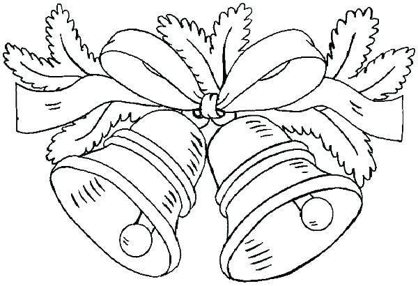 600x410 Christmas Bells Coloring Pages With Bell Coloring Pages Bells