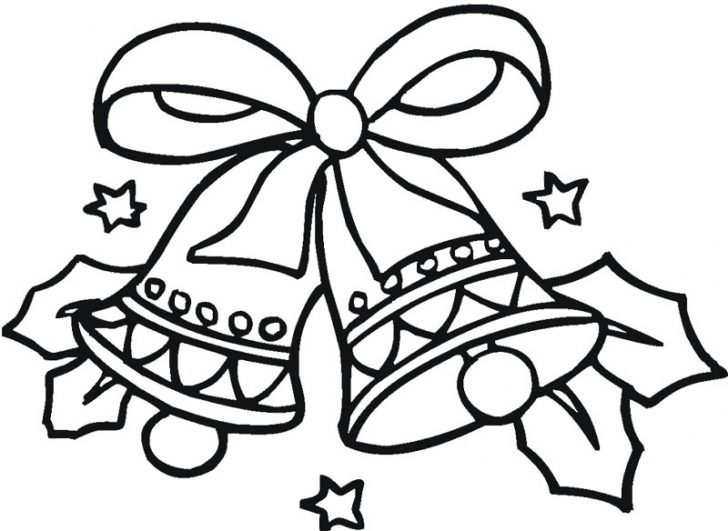728x531 Coloring Page Of A Christmas Bell