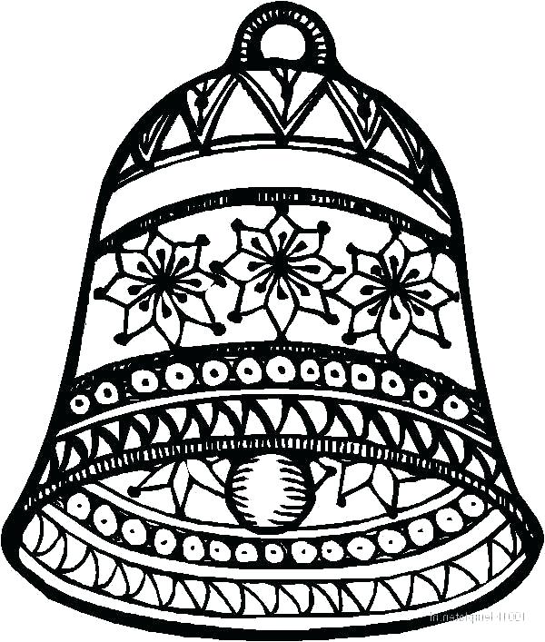 600x707 Christmas Bells Coloring Pages Bell Coloring Pages Clocks Bells