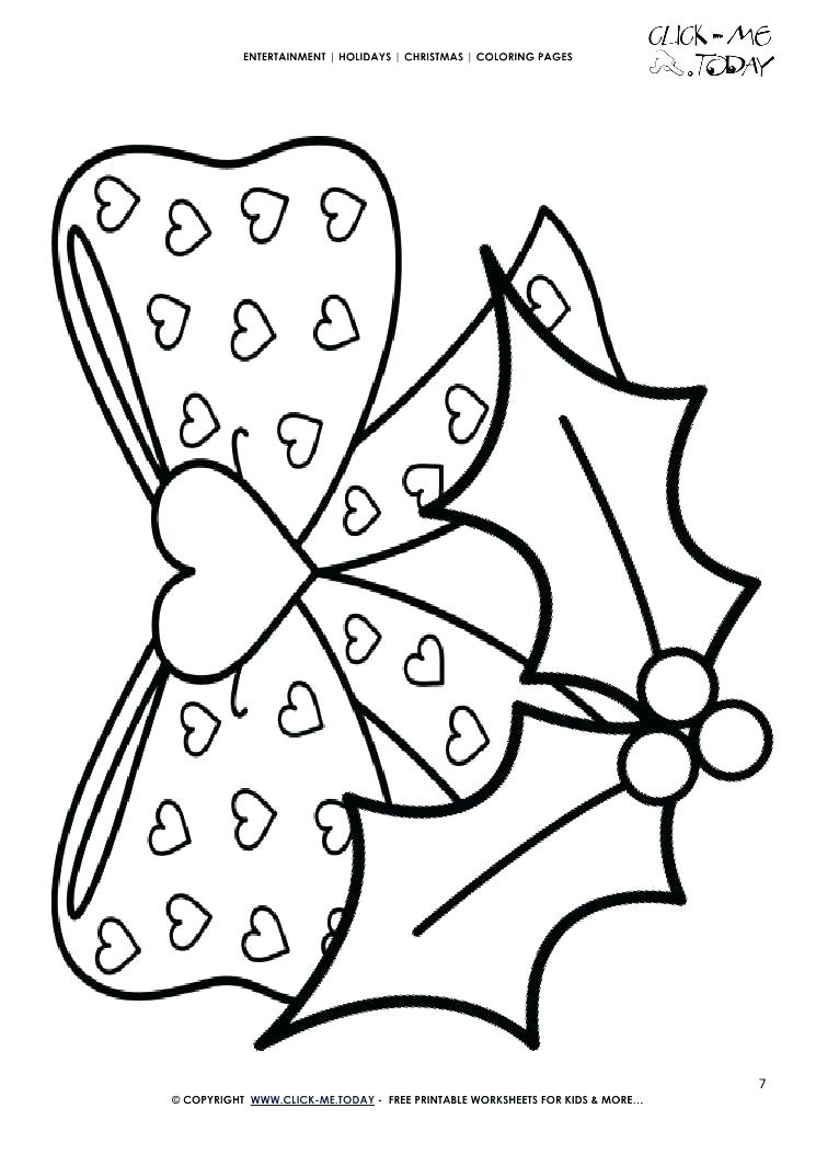 745x1053 Christmas Bow Coloring Page Bows Coloring Pages Holly Bow Coloring