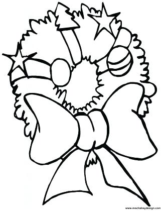 325x420 Christmas Bow Coloring Sheets Printable Wreath Coloring Page