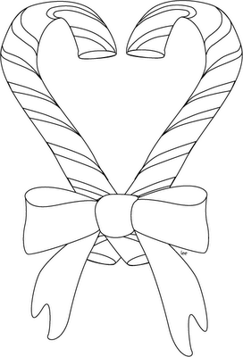 272x400 Candy Cane Heart Bow Christmas Coloring Pages Coloring Pages