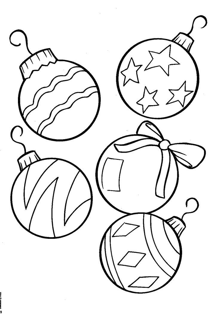 736x1047 Christmas Bulb Coloring Page