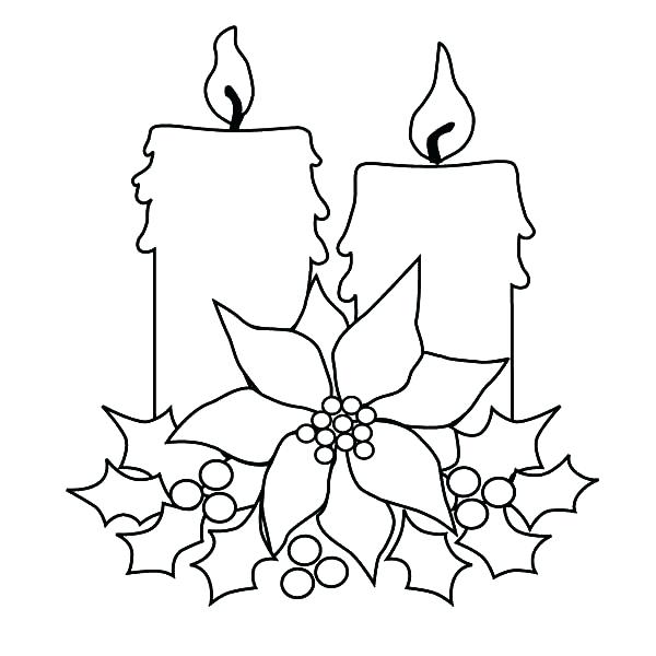600x600 Free Christmas Candle Coloring Pages On Light Page Color Fuhrer