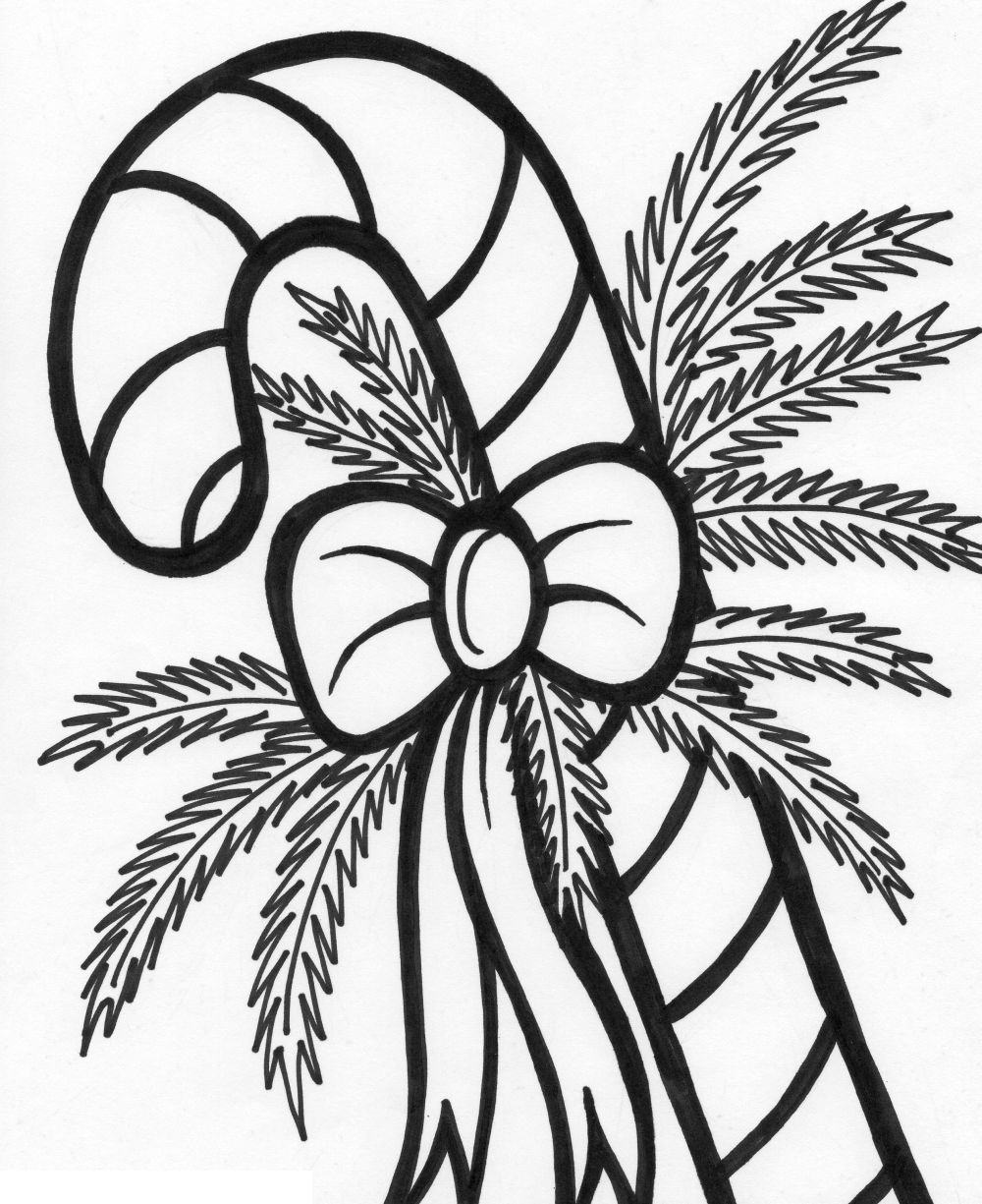 1000x1225 Full Candy Cane Coloring Page Xmas Pages For K