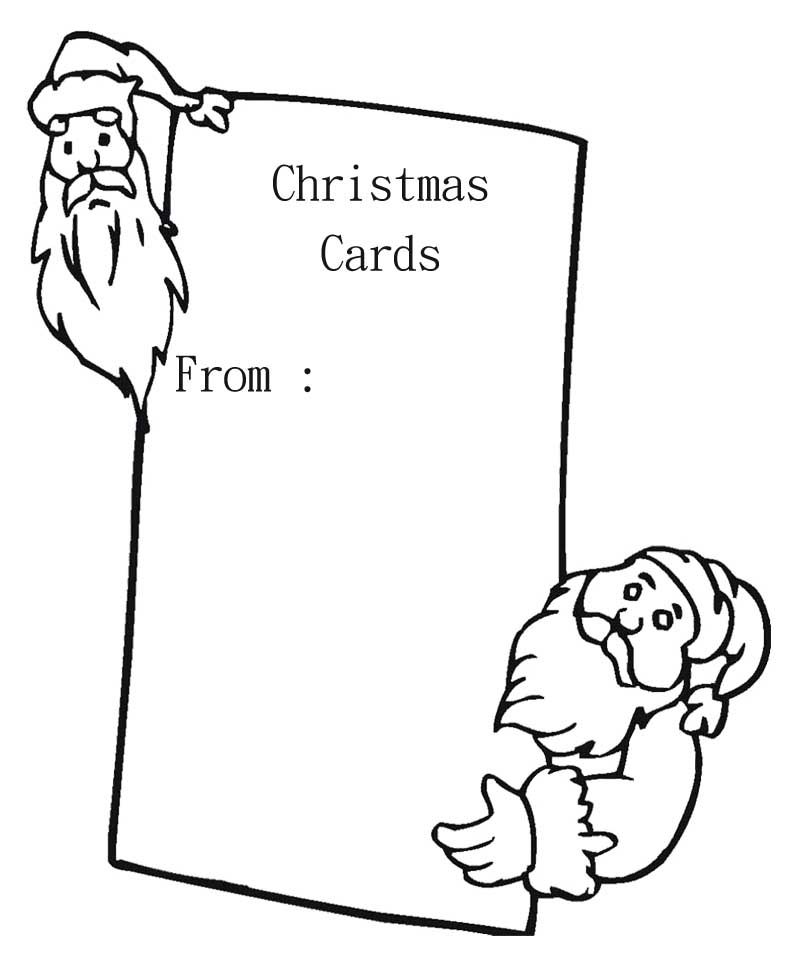 800x955 Blank Christmas Card With Santa Coloring Page Christmas Cards