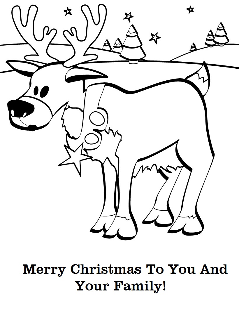 820x1078 Christmas Wishes Reindeer Coloring Pages Card Coloring Pages