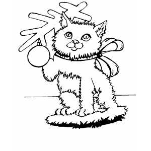 300x300 Christmas Cat Coloring Pages
