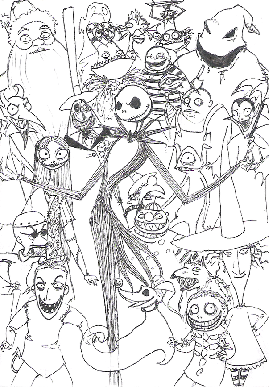 535x768 Nightmare Before Christmas Coloring Pages Kids Gallery